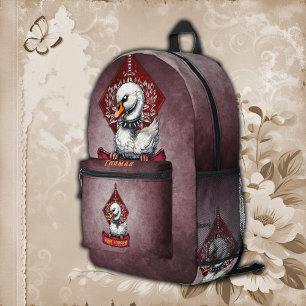 Punk Swan: The feathered rebel. Printed Backpack
