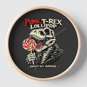 Punk T-Rex Lollipop - Sweet But Savage Clock