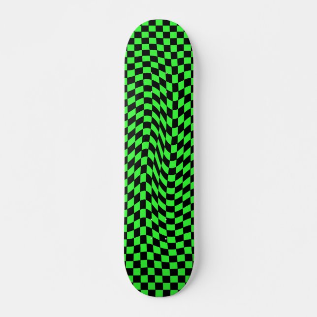 Punk wavy chequerboard skateboard (Front)