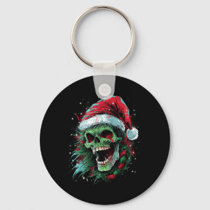 Punked-up Holiday Skull Elevate Your Christmas Loo Key Ring