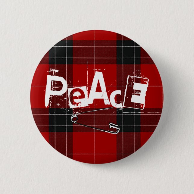 Punked-up Peace 6 Cm Round Badge (Front)