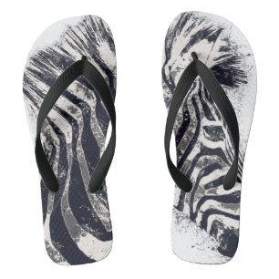 PUNKED - Zebra Flip Flops