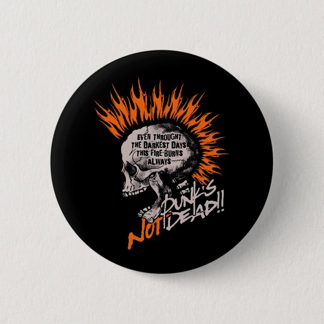 punks on fire 6 cm round badge (Front)