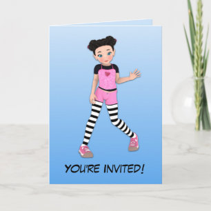 Punky Girl Anime Birthday Party Invitation