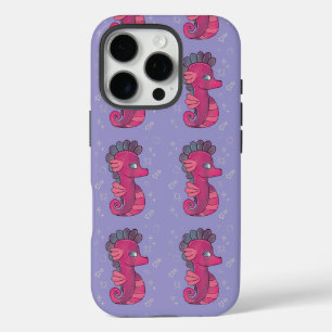 Punky Seahorse Cute Pink Seahorse iPhone 16 Pro Case