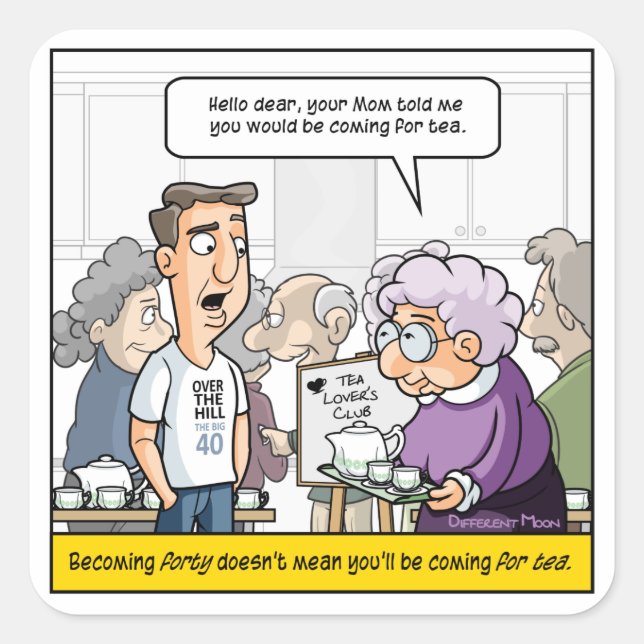 Punny 40th Birthday Square Stickers (Front)