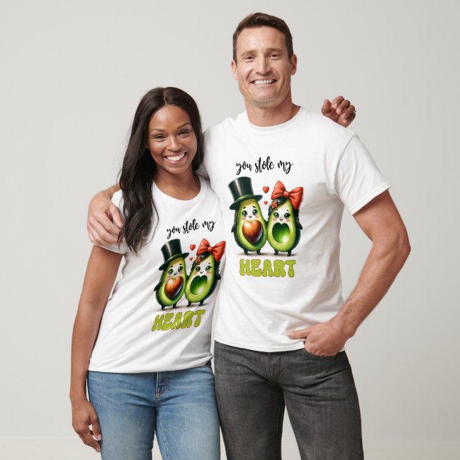 Punny avocado You Stole My Heart Valentine T-Shirt (Unisex)