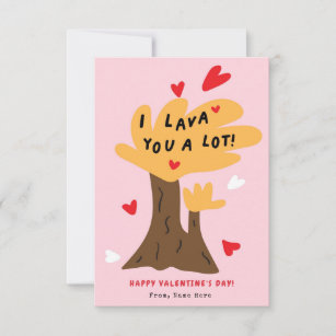 Punny Lava You Valentine's Day Kids Classroom Card