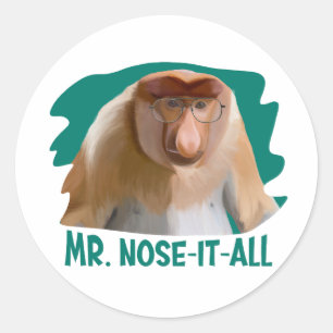 Punny Proboscis Monkey  Classic Round Sticker
