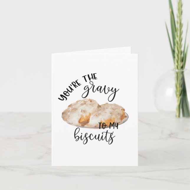 Punny Valentine | You're the Gravy to my Biscuits Holiday Card (Front)