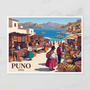 Puno Traditional Market Peru Postcard