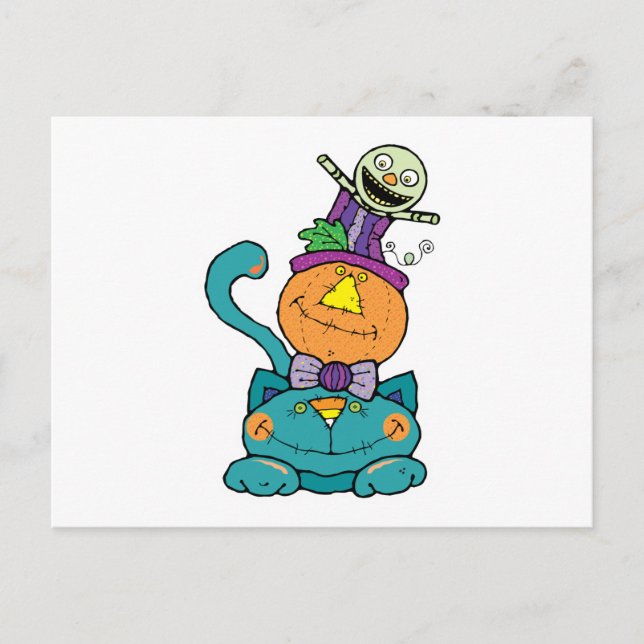 Punpkin monster cat postcard (Front)