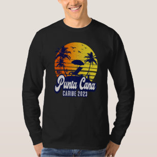 Punta Cana 2023 Dominican Sunset Beach Retro Premi T-Shirt