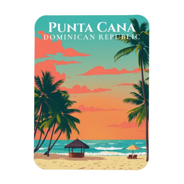 Punta Cana Beach Art Souvenir Dominican Republic  Magnet (Vertical)