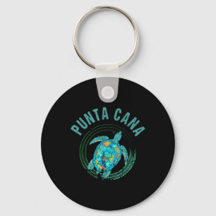 Punta Cana Beach Design Sea Turtle Illustration Gi Key Ring