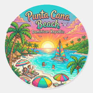 Punta Cana Beach Dominican Republic Classic Round Sticker