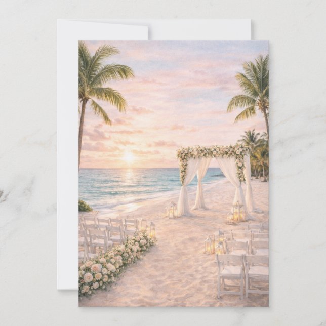 Punta Cana Beach Wedding Invitation | Editable  (Front)