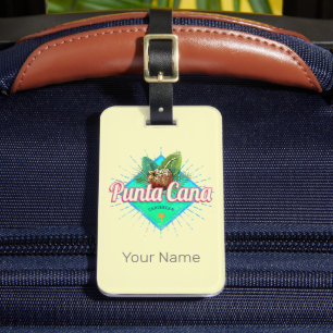 Punta Cana Caribbean Dominican Republic Retro Luggage Tag