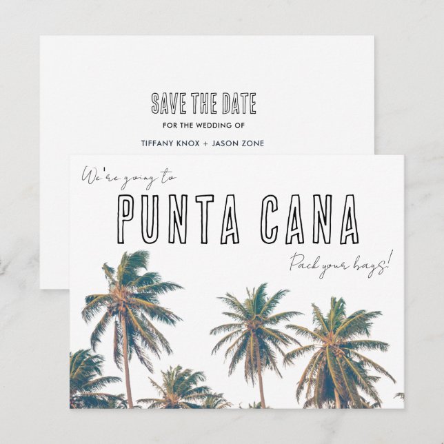 Punta Cana Destination Wedding Save the Date  Postcard (Front/Back)