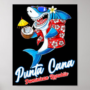 Punta Cana Dominican 2026 Shark Summer Beach Poster