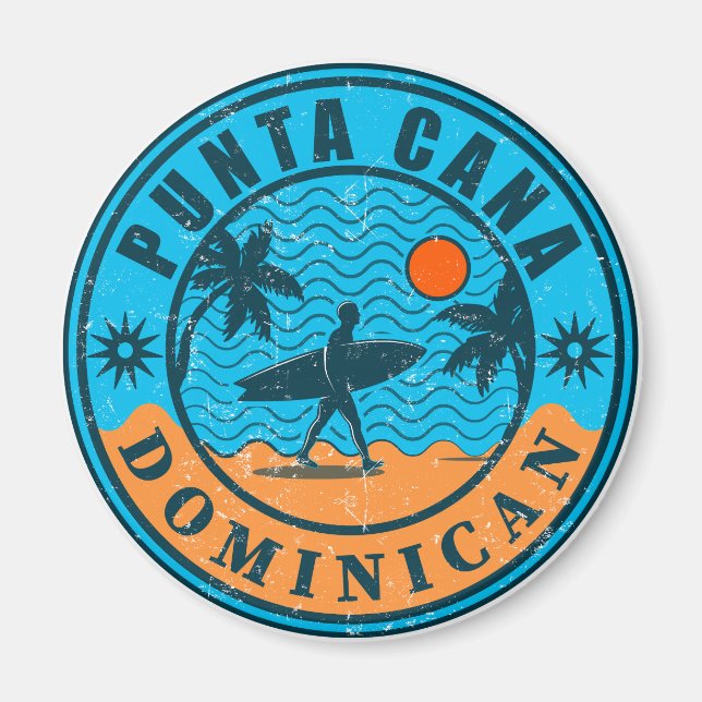 Punta Cana Dominican - Family Vacation Vintage 60s Magnet (Front)