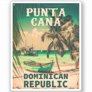 Punta Cana Dominican Palm Tree Beach Vintage