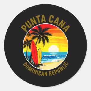 Punta Cana Dominican Republic Beach Sunset Vacatio Classic Round Sticker