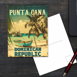 Punta Cana Dominican Republic  Beach Vintage 80s Postcard