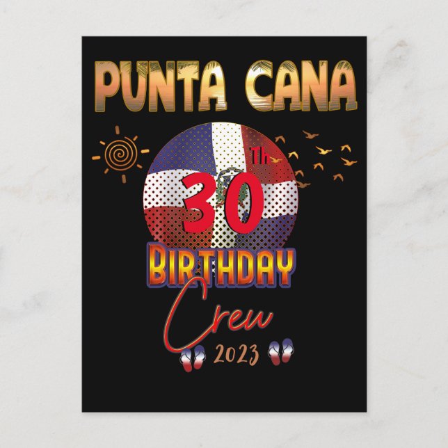 Punta Cana Dominican Republic Birthday  Postcard (Front)