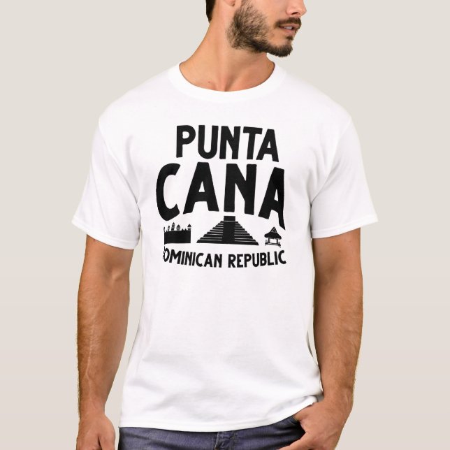 Punta Cana Dominican Republic City Skyline Map Tra T-Shirt (Front)