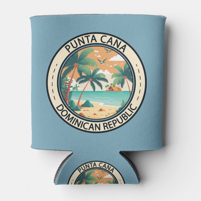 Punta Cana Dominican Republic Hut Badge Can Cooler (Front)