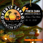 Punta Cana Dominican Republic - Retro Souvenir 60s Ceramic Tree Decoration<br><div class="desc">This retro Punta Cana of the Dominican Republic Vintage design makes a great Christmas or Birthday gift for fans of Punta Cana beach. The retro summer vibes design is a perfect gift for travel lovers and tropical destinations fans.</div>