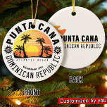 Punta Cana Dominican Republic - Retro Souvenir 60s Ceramic Tree Decoration<br><div class="desc">This retro Punta Cana of the Dominican Republic Vintage design makes a great Christmas or Birthday gift for fans of Punta Cana beach. The retro summer vibes design is a perfect gift for travel lovers and tropical destinations fans.</div>