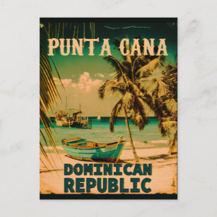 Punta Cana Dominican Republic - Retro Souvenir 80s Holiday Postcard