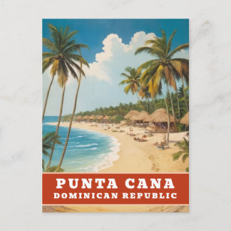 Punta Cana Dominican Republic Retro Vintage Travel Postcard