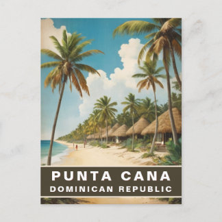 Punta Cana Dominican Republic Retro Vintage Travel Postcard