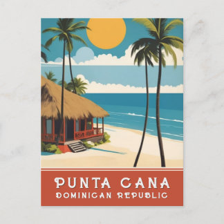 Punta Cana Dominican Republic Retro Vintage Travel Postcard