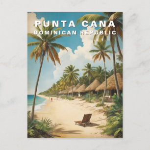 Punta Cana Dominican Republic Retro Vintage Travel Postcard