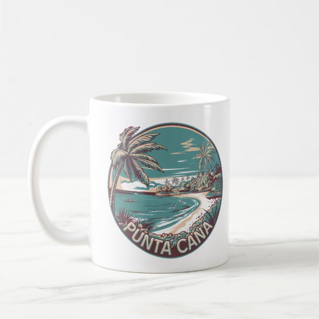 Punta Cana Dominican Republic Travel Art Badge Coffee Mug (Left)