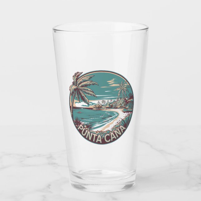 Punta Cana Dominican Republic Travel Art Badge Glass (Front)