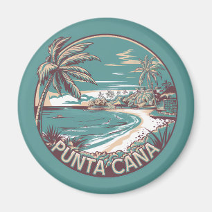 Punta Cana Dominican Republic Travel Art Badge Magnet