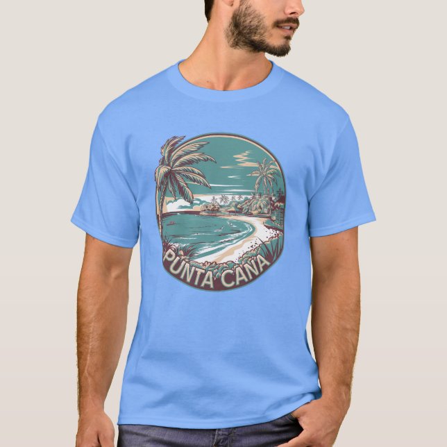 Punta Cana Dominican Republic Travel Art Badge T-Shirt (Front)