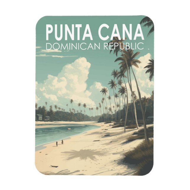 Punta Cana Dominican Republic Travel Art Vintage Magnet (Vertical)