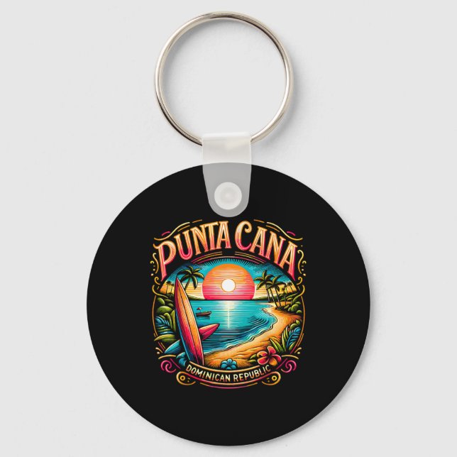 Punta Cana Dominican Republic Vacation Beach  Key Ring (Front)