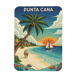 Punta Cana Dominican Republic Vintage Scenery Magnet