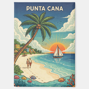 Punta Cana Dominican Republic Vintage Travel Magnet