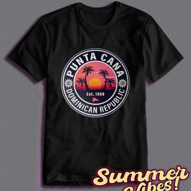 Punta Cana Dominican Retro Sunset 60s Souvenirs T-Shirt (Punta Cana Retro Sunset)