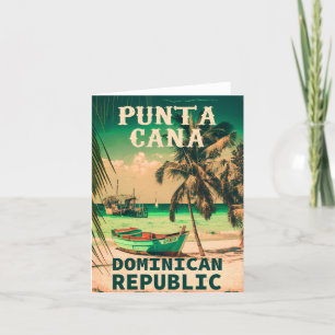 Punta Cana Dominican - Vintage Souvenir 80s Thank  Thank You Card