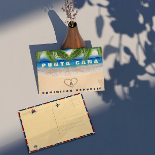 Punta Cana DR beach palm leaves heart souvenirs Postcard