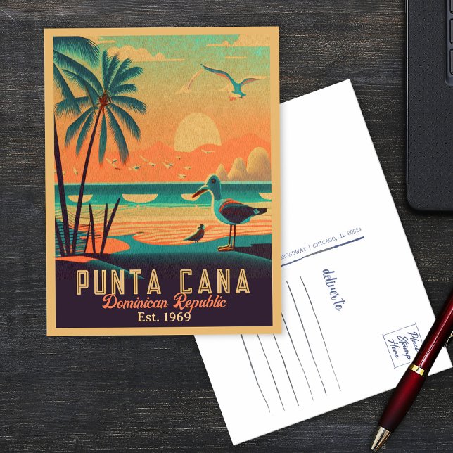 Punta Cana DR Retro Sunset Souvenirs 1960s Postcard (Creator Uploaded)